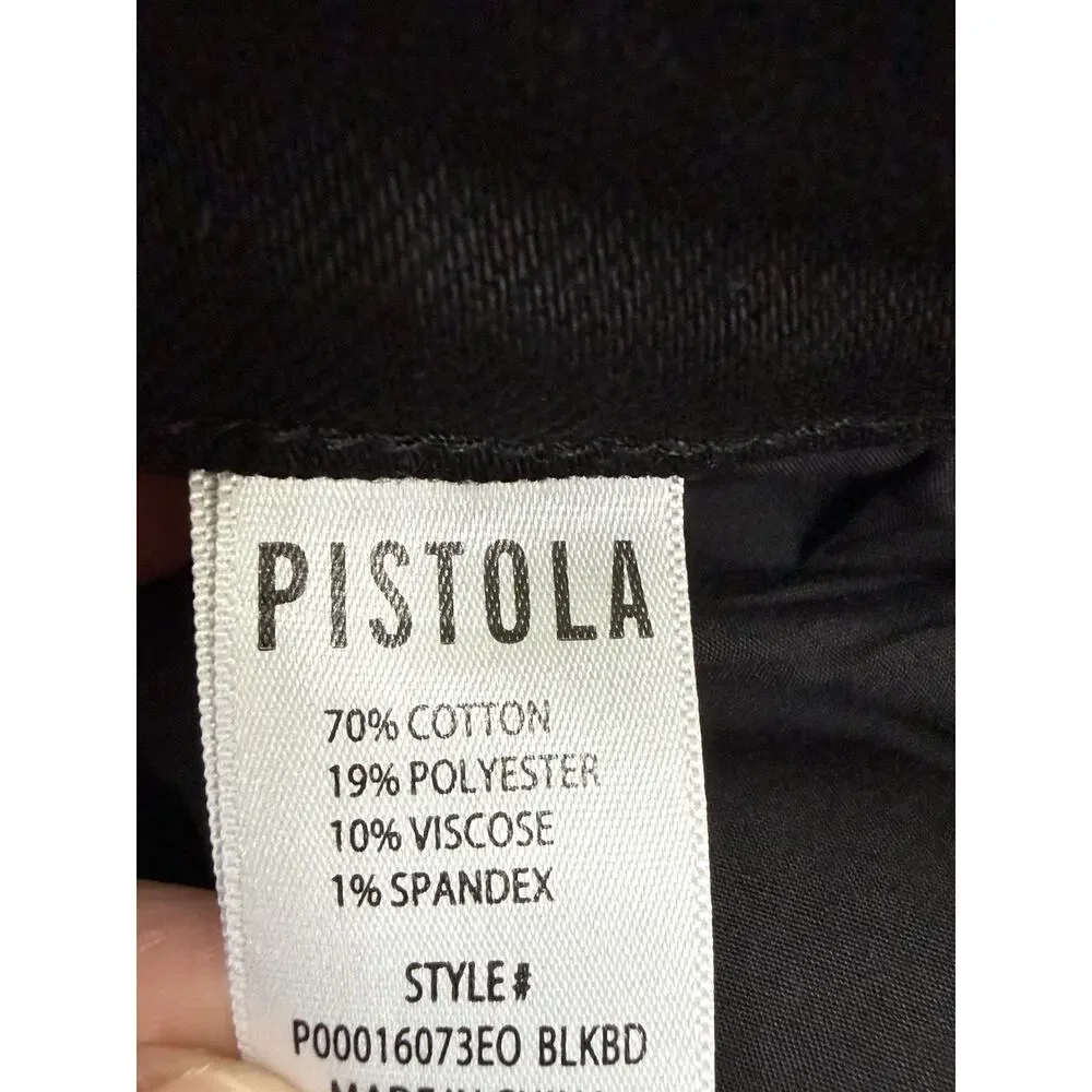 Pistola Black Raw Fringe Hem Crop Bootcut Jeans Womens Size 28 Stretch Denim